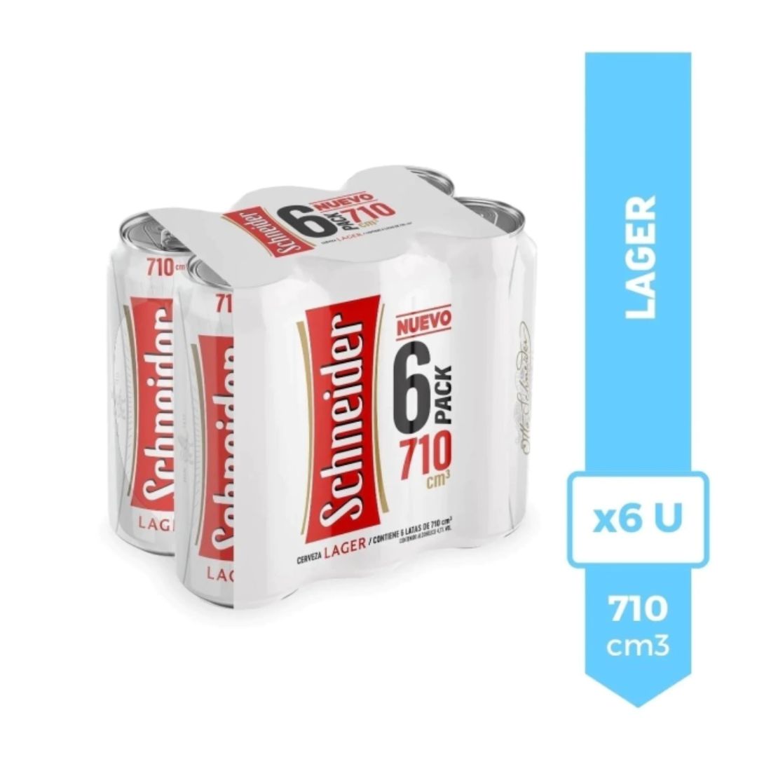Cerveza SCHNEIDER  lata x710cc x6un