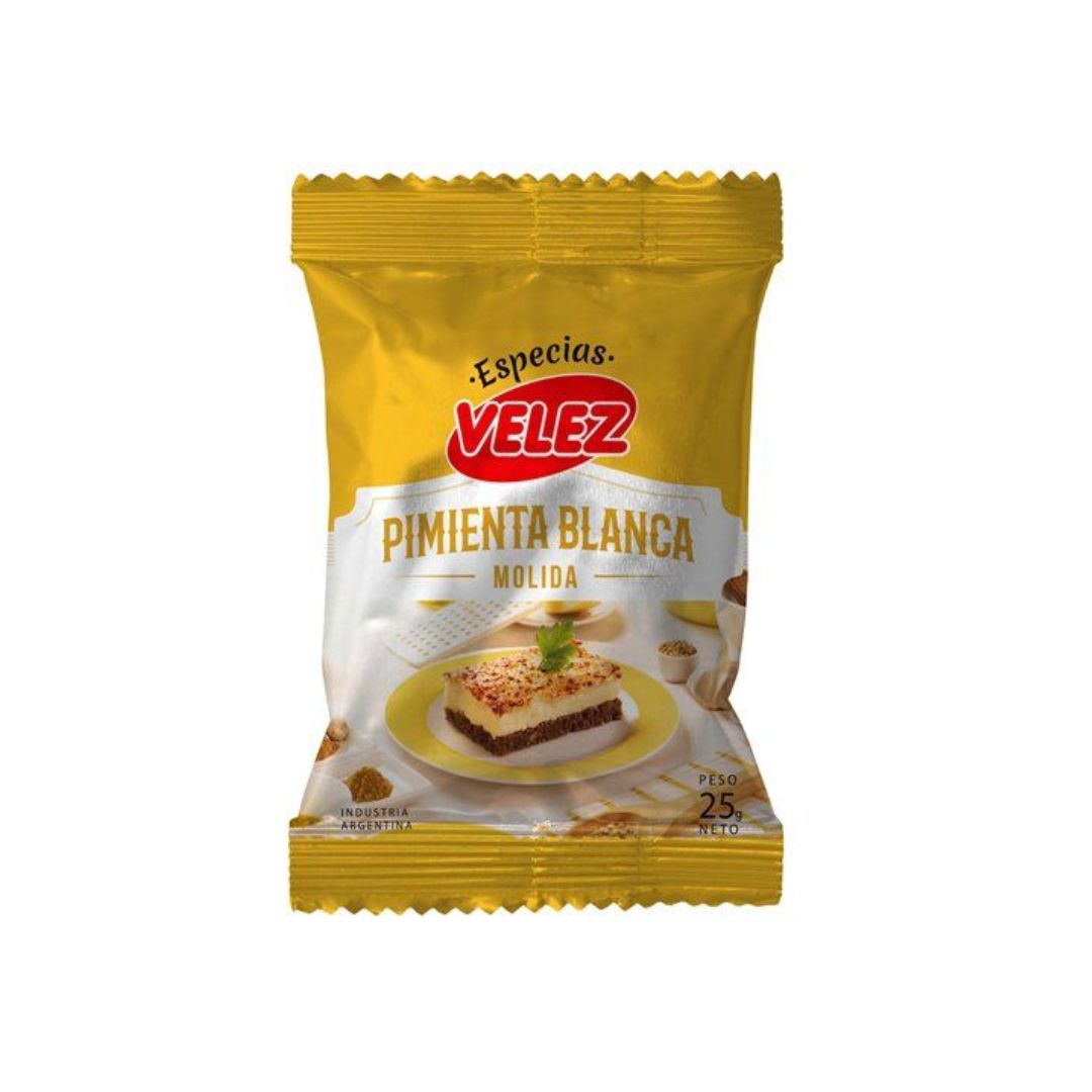 Condimento pimienta blanca molida VELEZ x25grs (10)